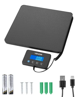 Immagine prodotto di Bilancia digitale per pacchi VEVOR, 10/100g, doppia precisione, bilancia a piattaforma da 200 kg con funzione hold/tare e display LCD, per pacchi, affrancature, bagagli, batteria e cavo di ricarica inclusi nella fornitura
