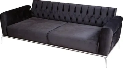 Immagine prodotto di Divano di design nero a 3 posti in tessuto Chesterfield Divano moderno