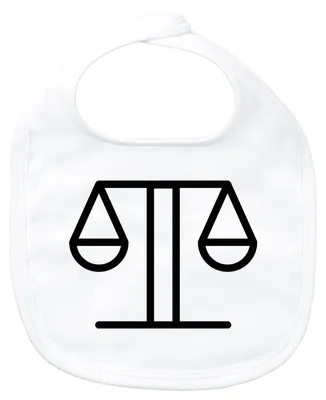 Produktbild von Huuraa Baby Lätzchen Waage Sternzeichen Symbol White Klettverschluss  Baumwolle Latz Geschenkidee