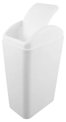 Abfalleimer mit Schwenkdeckel, Kunststoff, 42,5x24x17 cm, Weiß