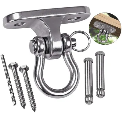 Produktbild von Schwerlast Schaukelhaken mit 180° Edelstahl – Leises Gleitlager, Tragkraft 675 kg – für Hängematten, Sessel, Yoga-Trainer und Sandsack (innen & außen)