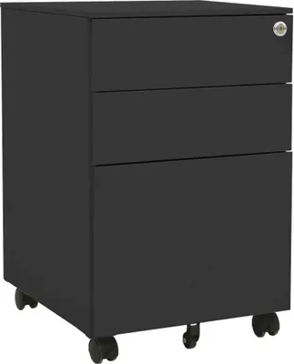 Produktbild von vidaXL Aktenschrank mit Rollen Anthrazit 39x45x60 cm Stahl - Büroschrank - Büroschränke - Aktenschrank - Aktenschränke