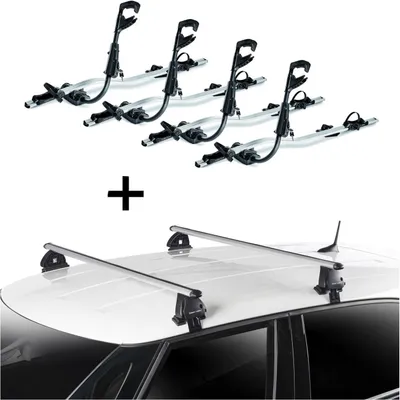 Image de 4x Fast Rider Alu porte-vélos + barres de toit VDP EVO ALU compatibles avec Rover 600 (RH) 4 portes 1993-1999