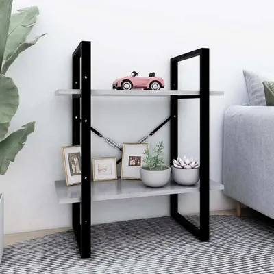 Produktbild von Bücherregal 2 Fächer Betongrau 60x30x70 cm Holzwerkstoff , Bücherregale Design 2024