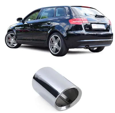 Produktbild von Endrohr Blenden Edelstahl 80mm Rund für Audi A3 8P 2009-2013 1.6TDI + 2.0TDI