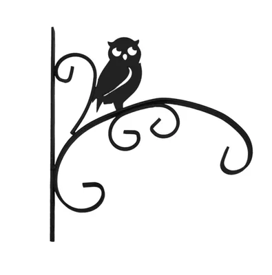 Produktbild von Blumenampel 2er Set Metall Schwarz für Pflanzen Halter Hacken Wandhaken Wandhalterung Gartendeko Vogel Eule