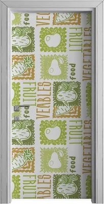 Produktbild von Tür Selbstklebende 90x210 cm Türfolie Türtapete Klebefolie - Obst und Gemüse