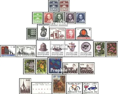 Produktbild von Briefmarken Dänemark 1990 Mi 963-992 (kompl.Ausg.) Jahrgang 1990 komplett postfrisch Freimarken