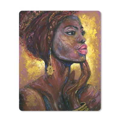 Produktbild von MuchoWow® Mauspad Mousepad Gemälde - Ölgemälde - Gold - Frau 19x23 cm - Mousepads - Maus Mat - Pad - Mausunterlage - Mauspads - Spielen