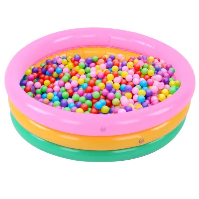 Produktbild von Kinder Schwimmbecken - Rund, bunt, weich und aufblasbar, ideal für Jungen, als Baby-Badebecken für Kleinkinder (Bodenmuster zufällig)