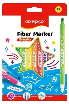 Productafbeelding van Flamastry KEYROAD, vezelmarker, uitwisbaar, 12 kleuren