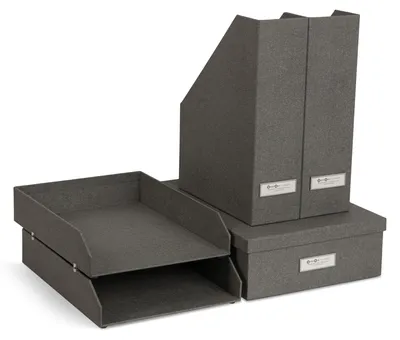 Produktbild von BIGSO HOLGER 5-teiliges Schreibtisch Set – Ordnungssystem mit 2 Stehsammlern, 2