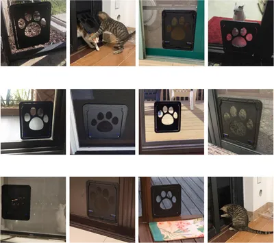 Immagine prodotto di Zanzariera per animali domestici, per gatti, scorrevole, con chiusura magnetica a ribalta, automatica per cani e gatti di piccola taglia