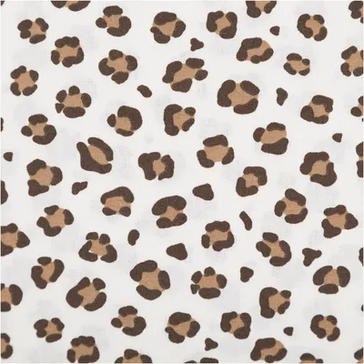 Produktbild von Baumwollstoff Meterware Popeline Stoff Mini Leo wollweiß 145cm