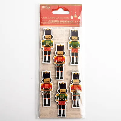 Notenkracker-Soldaten, 6,2 cm, selbstklebend, 6 Stück