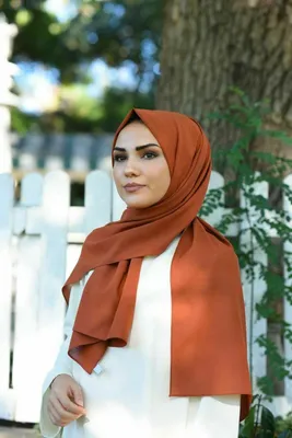 Produktbild von Krepp Schal Kopfruch Stola Ziegel Rot 70x180cm ,Tesettür Sal,Hijab,Halstuch Turban