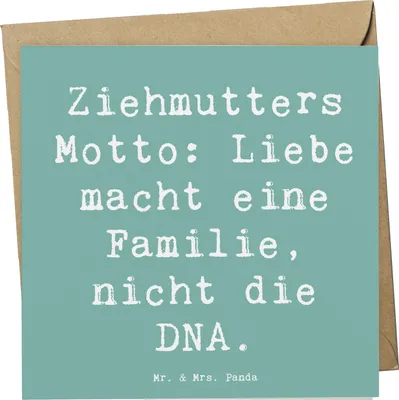 Produktbild von Mr. & Mrs. Panda Grußkarte Spruch Ziehmutter Liebe - Meeresbrise - Geschenk, Klappkarte, faltkarte, anlasskarte, Adoptivmutter, einzigartige Designs, Mutterschaft