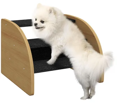 Produktbild von Haustiertreppe Hundetreppe, 3 Stufen, kleiner Hund, 38,5 cm x 38,5 cm, Tiertreppe kleine Hunde Sofa