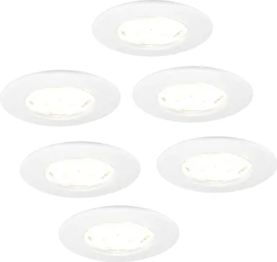 Produktbild von Ledvion 6er Set LED Einbaustrahler Weiss 5W Warmweiss wasserdicht IP65