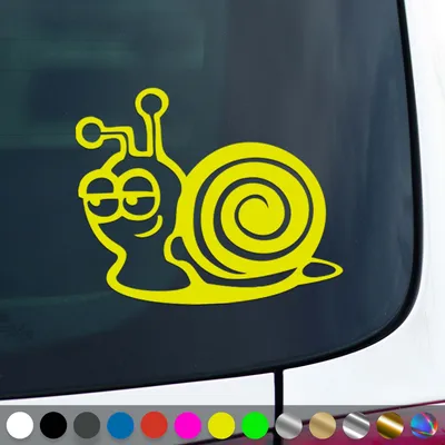 Produktbild von PantherPixel Schnecke Aufkleber Schnell Geschindigkeit Langsam Sticker Auto Geschenkidee Farbe Neon-Gelb