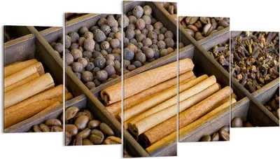 Produktbild von Bild auf Leinwand - Leinwandbild - Zimt Vanille Kaffee Getreide - 160x85cm - Wand Bild - Wanddeko - Leinwanddruck - Bilder - Kunstdruck - Wanddekoration - Leinwand bilder - Wandkunst - EA160x85-2311
