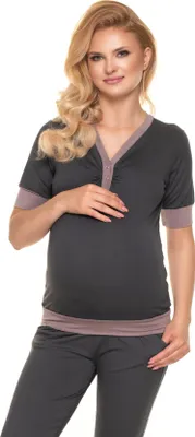 Produktbild von PeeKaBoo Umstandspyjama für Damen Yarino graphit XXL