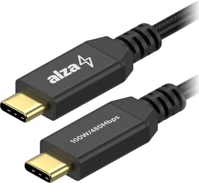 Zdjęcie produktu dla AlzaPower AluCore USB-C do USB-C 2.0 100W, 2m czarny