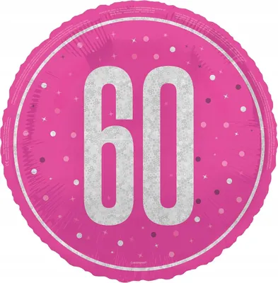 Produktbild von Rosa glänzender Folienballon zum 60. Geburtstag, Geschenk, Party-Dekoration, 45 cm