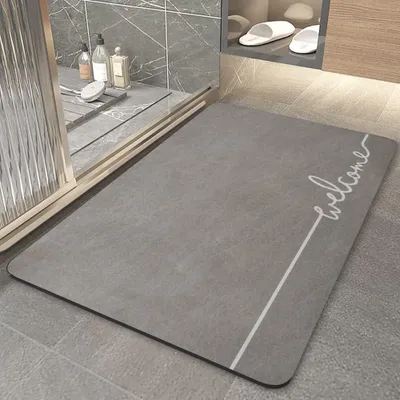 Produktbild von Badezimmerteppich – rutschfester, waschbarer und saugfähiger Teppich für das Badezimmer, 40 x 60 cm, schnelltrocknende Duschmatte für die Dusche