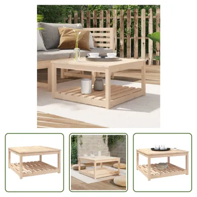 Produktbild von The Living Store Gartentisch 82,5x82,5x45 cm Massivholz Kiefer