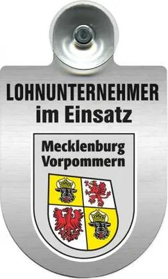 Produktbild von Einsatzschild mit Saugnapf - Lohnunternehmer im Einsatz - incl. Regionenwappen 393824 Color - Region Mecklenburg-Vorpommern
