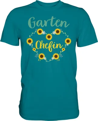 Produktbild von Garten Chefin T-Shirt Sonnenblumen Garten Motiv Gärtner Geschenk – Diva Blue / XXL