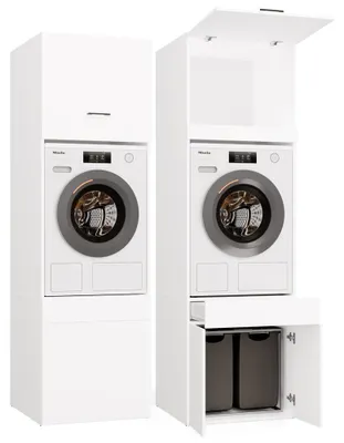 Produktbild von Badezimmerbox für Waschmaschine POLA TWIN 1S mit WEISSEN LIEFERUNGEN