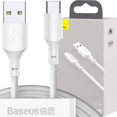 Image de Câble Usb Do Usb-C Baseus Simple Wisdom, 40W, 5A, 1.5M (Biały) 2Szt.