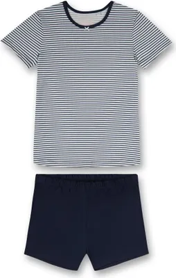 Produktbild von Sanetta Mädchen-Schlafanzug kurz dunkelblau geringelt 152