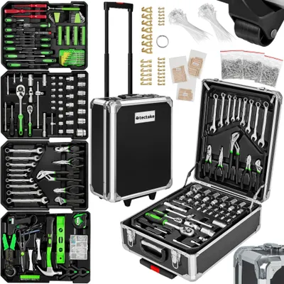 Werkzeugkoffer 1200-teilig mit Klappgriff und Teleskopgriff