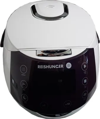 Zdjęcie produktu dla Cyfrowe urządzenie do gotowania ryżu Reishunger (860 W/1,5 l), białe, dla maksymalnie 8 osób, wielofunkcyjne z 12 programami gotowania