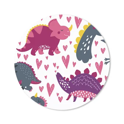 Produktbild von MuchoWow® Mauspad Mousepad Dino - Herz - Muster - Rosa - Mädchen - Dinosaurier 20x20 cm - Mousepads - Maus Mat - Pad - Mausunterlage - Schreibtischmatte