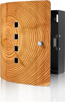 Produktbild von banjado Design Schlüsselkasten aus Edelstahl für 10 Schlüssel, Schlüsselschrank 24 x 21,5 x 7cm groß mit Magnetverschluss,  Baumstamm [BWSK 10289]