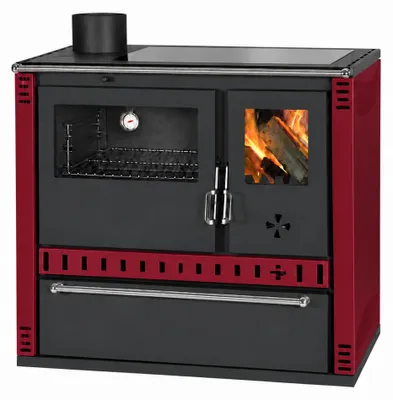 Image de Cuisinière à bois PRITY GTD FS G DR 10,9 kW, Bordeaux, four gauche