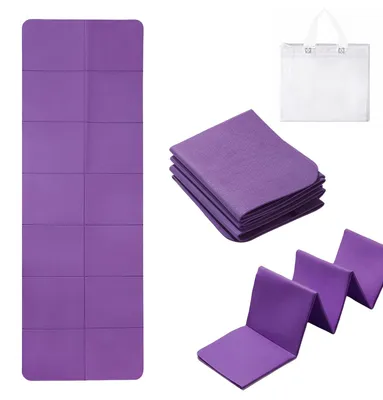 Immagine prodotto di Tappetino da yoga pieghevole, leggero, antiscivolo, compatto, dimensioni 180x60 cm, ideale per il trasporto