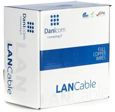 Zdjęcie produktu dla DANICOM CAT6A S/FTP 100m przewód sztywny - LSZH (Dca)