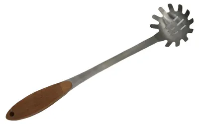 Produktbild von Spaghettilöffel 34 cm EUROHOME® – aus Edelstahl, 9x3x36,5cm – aus hochwertigem Bambus