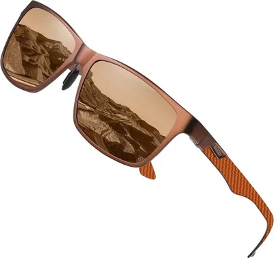Zdjęcie produktu dla Męskie okulary przeciwsłoneczne z polaryzacją w prostokątnej metalowej oprawce UV400 CAT 3 8206