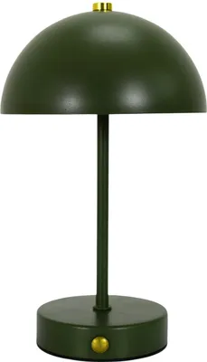 Zdjęcie produktu dla Lampa stołowa LED – zielona – metalowa – 25,5 cm – okrągła – bezprzewodowa