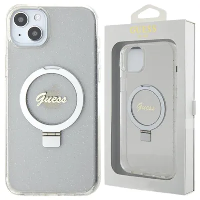 Image de Guess Guhmp15Mhrsgsd Iphone 15 Plus / 14 Plus 6.7 Przezroczysty/Transparent Hardcase Ring Stand Script Glitter Magsafe
