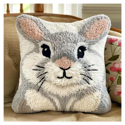 Produktbild von DIY Knüpfkissen-Set mit Cartoon-Maus und süßen Tieren, 3D-Kissen