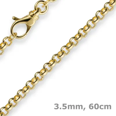 3-5mm-Erbskette-585-Gelbgold-60cm