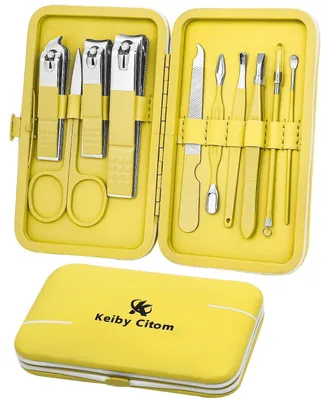 Produktbild von Maniküre & Pediküre Set 10-teilig Gelb Edelstahl Etui