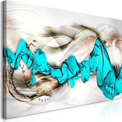 Produktbild von Wandbild Mega XXXL Abstrakt 250x125 cm Einteiliger XXL-Format Kunstdruck zur Selbstmontage Leinwandbilder moderne Bilder DIY Wanddekoration Wohnung Deko Gold türkis Ornament a-A-0655-ak-e